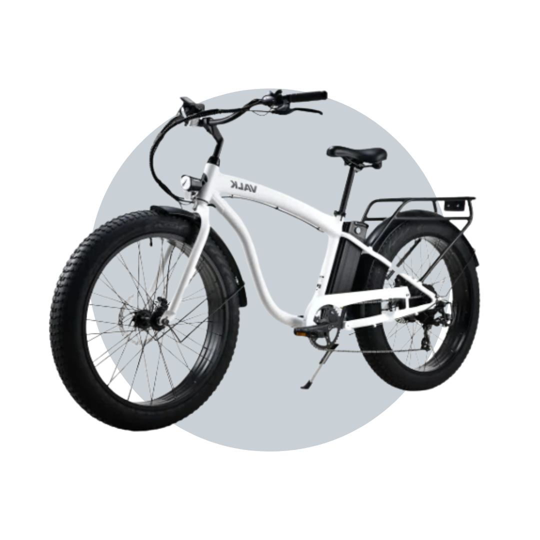 VALK Electric Fat Tyre Cruiser Bike, eBike with Throttle Months Free