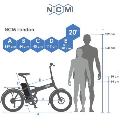NCM London Folding Electric Bike  250W 15Ah Battery 6 Months Free Service