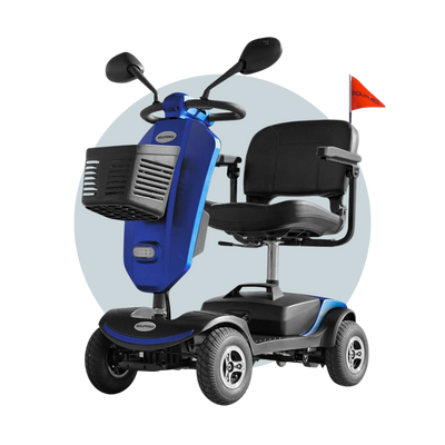 Veloz RapidRide Electric Mobility Scooter For Elderly Blue 6 Month Free Service