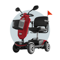 Veloz RapidRide Electric Mobility Scooter For Elderly Red 6 Months Free Service
