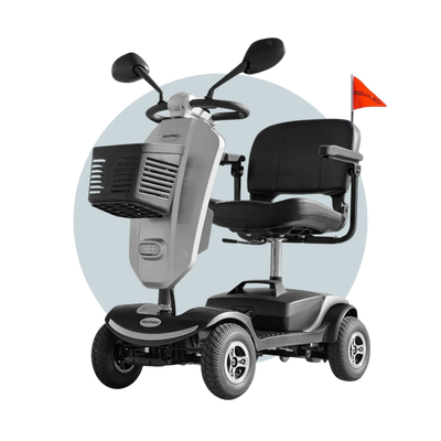 Veloz RapidRide Electric Mobility Scooter For Elderly Silver 6 Months Free Service