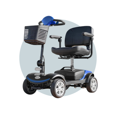Veloz Speedy Electric Motorised Mobility Scooter, Blue 6 Months Free Service