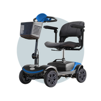 Veloz Speedy Folding Electric Mobility Scooter Black&Blue 6 Months Free Service