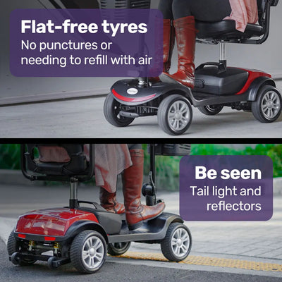 Veloz Speedy Electric Motorised Mobility Scooter, Red 6 Months Free Service