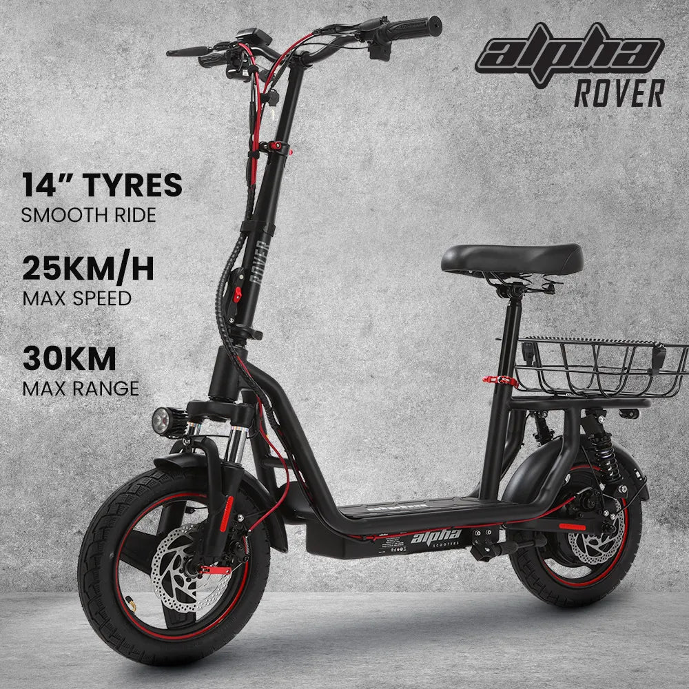 Valk Turbo V8 eScooter with Seat, 500W 48V 25km/h 30km Range 6 Months Free Service