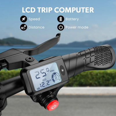 PRE-ORDER VALK Basketbolt Electric Scooter with Seat, 30km Range, Disc brakes, 14" Tyres, Motorised eScooter for Adults Teens Commuter
