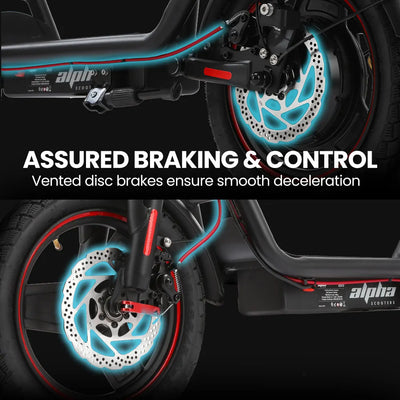 Valk Turbo V8 eScooter with Seat, 500W 48V 25km/h 30km Range 6 Months Free Service