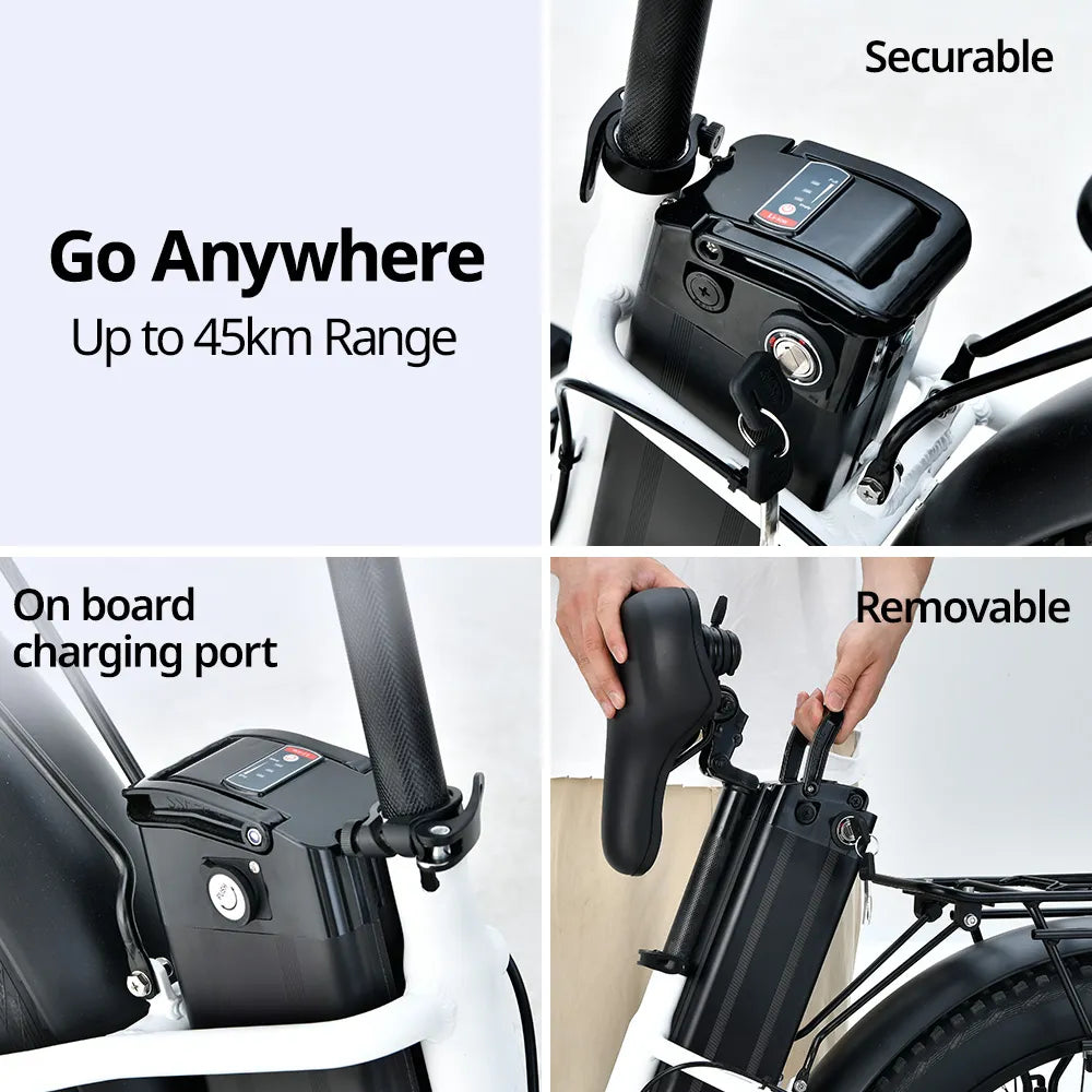 VALK Electric Fat Tyre Cruiser Bike with Throttle Step Through eBike 6