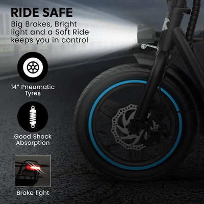 PRE-ORDER VALK Basketbolt Electric Scooter with Seat, 30km Range, Disc brakes, 14" Tyres, Motorised eScooter for Adults Teens Commuter
