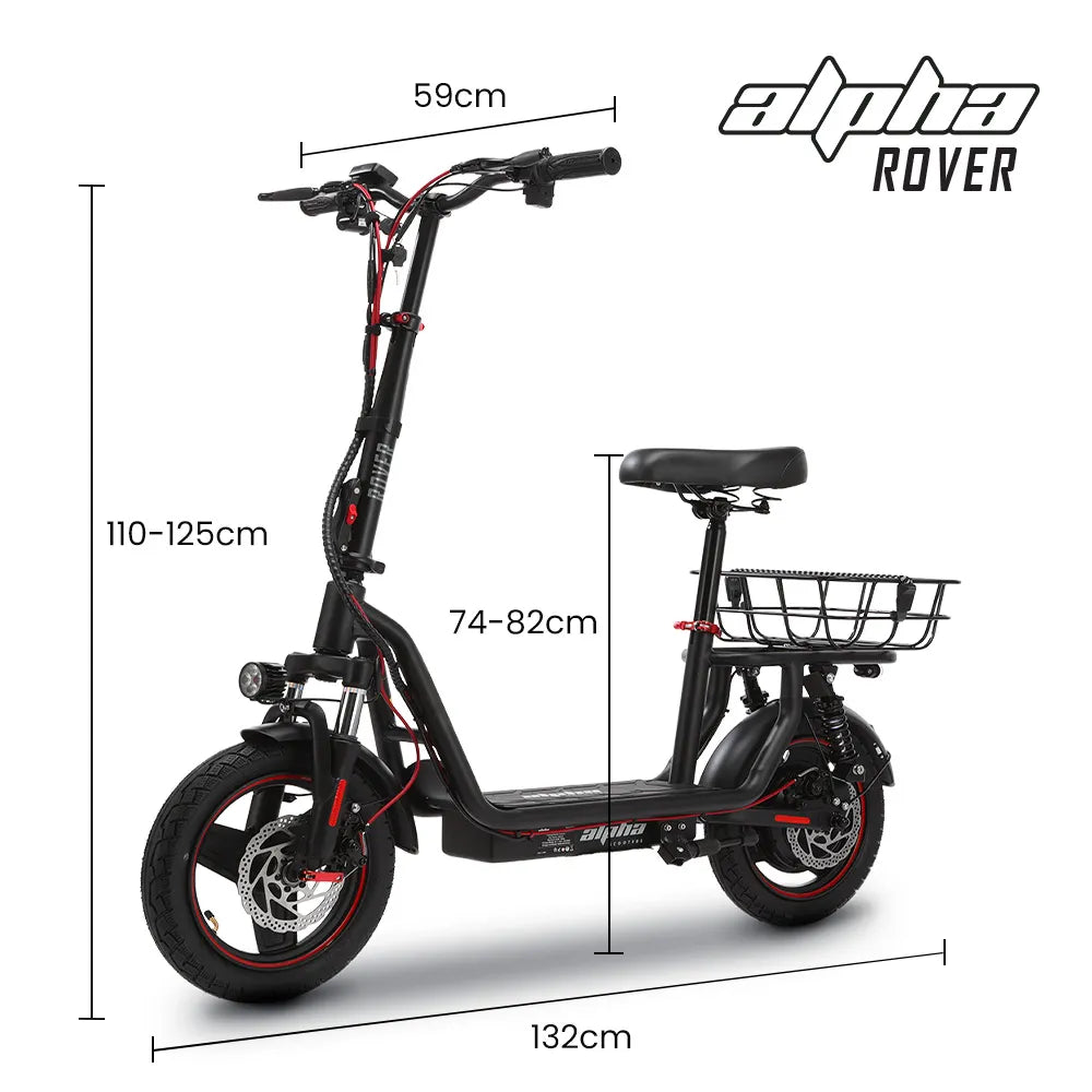 Valk Turbo V8 eScooter with Seat, 500W 48V 25km/h 30km Range 6 Months Free Service