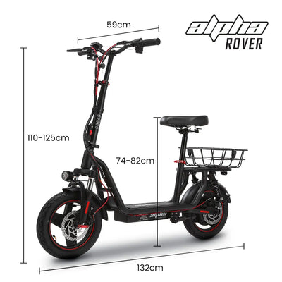 Valk Turbo V8 eScooter with Seat, 500W 48V 25km/h 30km Range 6 Months Free Service