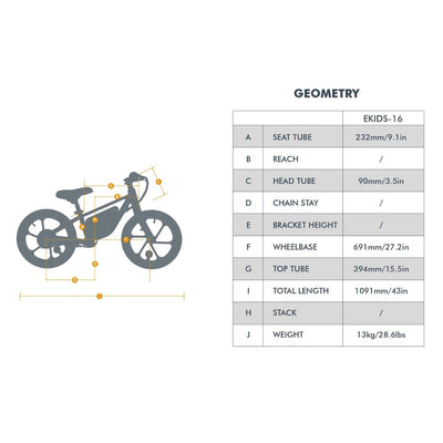 Eunorau EKIDS-16 eBike 180W Motor 10Ah Battery 6 Months Free Service