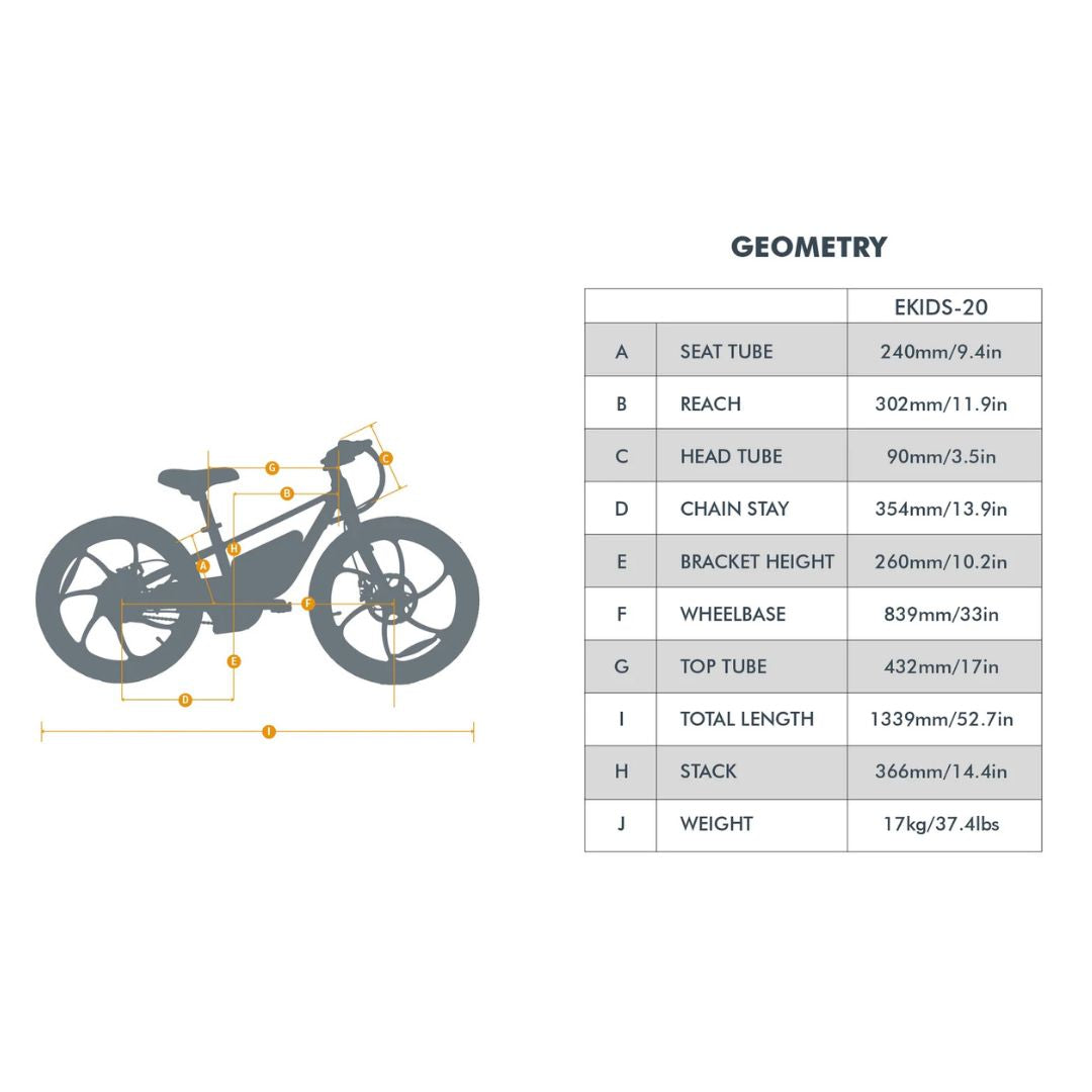 Eunorau EKIDS-20 eBike 250W Motor 10Ah Battery 6 Months Free Service