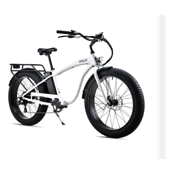 VALK Electric Fat Tyre Cruiser Bike, eBike with Throttle 6 Months Free Service