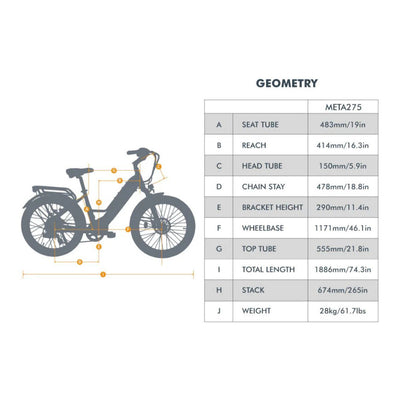 Eunorau META 275 2.0 eBike 250W Motor 15Ah Battery 6 Months Free Service