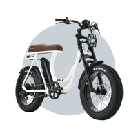 VALK Nomad Electric Fat Tyre Bike, 350W, 32km/hr, Throttle ebike, Disc Brakes, Step-Through Alloy, Shimano 7 spd, 20x4" Kenda Tyres, Suspension, White