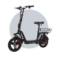 Valk Turbo V8 eScooter with Seat, 500W 48V 25km/h 30km Range 6 Months Free Service