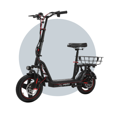 Valk Turbo V8 eScooter with Seat, 500W 48V 25km/h 30km Range 6 Months Free Service
