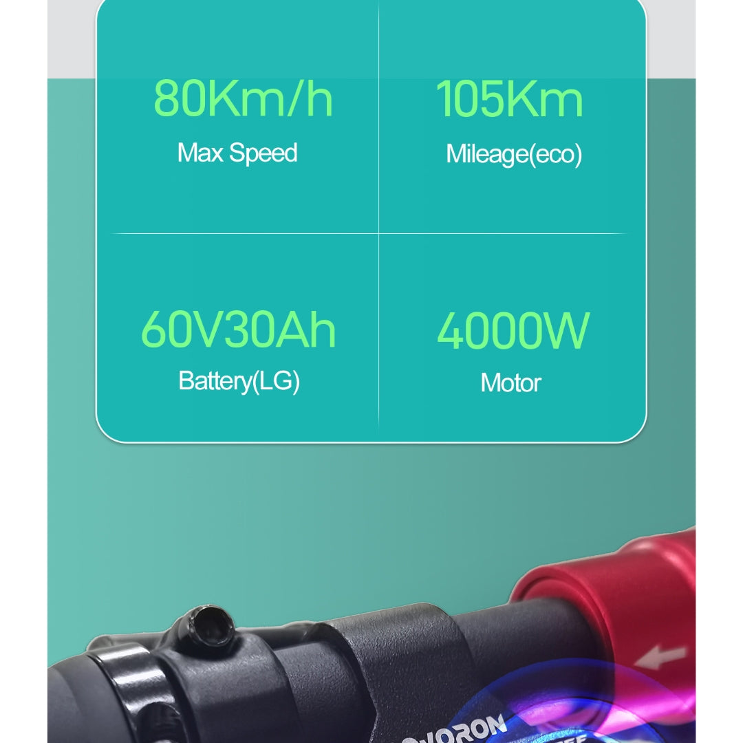 Dualtron Rovoron Kullter Luxury eScooter 30ah Battery 80 kph 6 Months Free Service