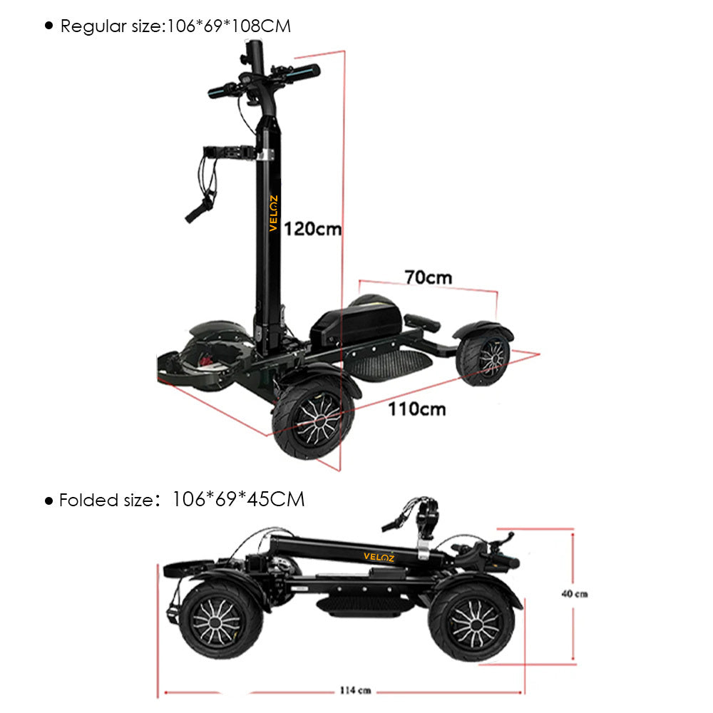 Veloz Electric Scooter Golf Model 2024 with reverse!! 2400 Watts Motor  20Ah Battery 6 Months Free Service