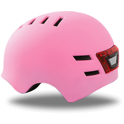 Bicycle Helmet Cycling Scooter Safety Helmet with LED Rear Light Pink M - EOzzie Electric Vehicles