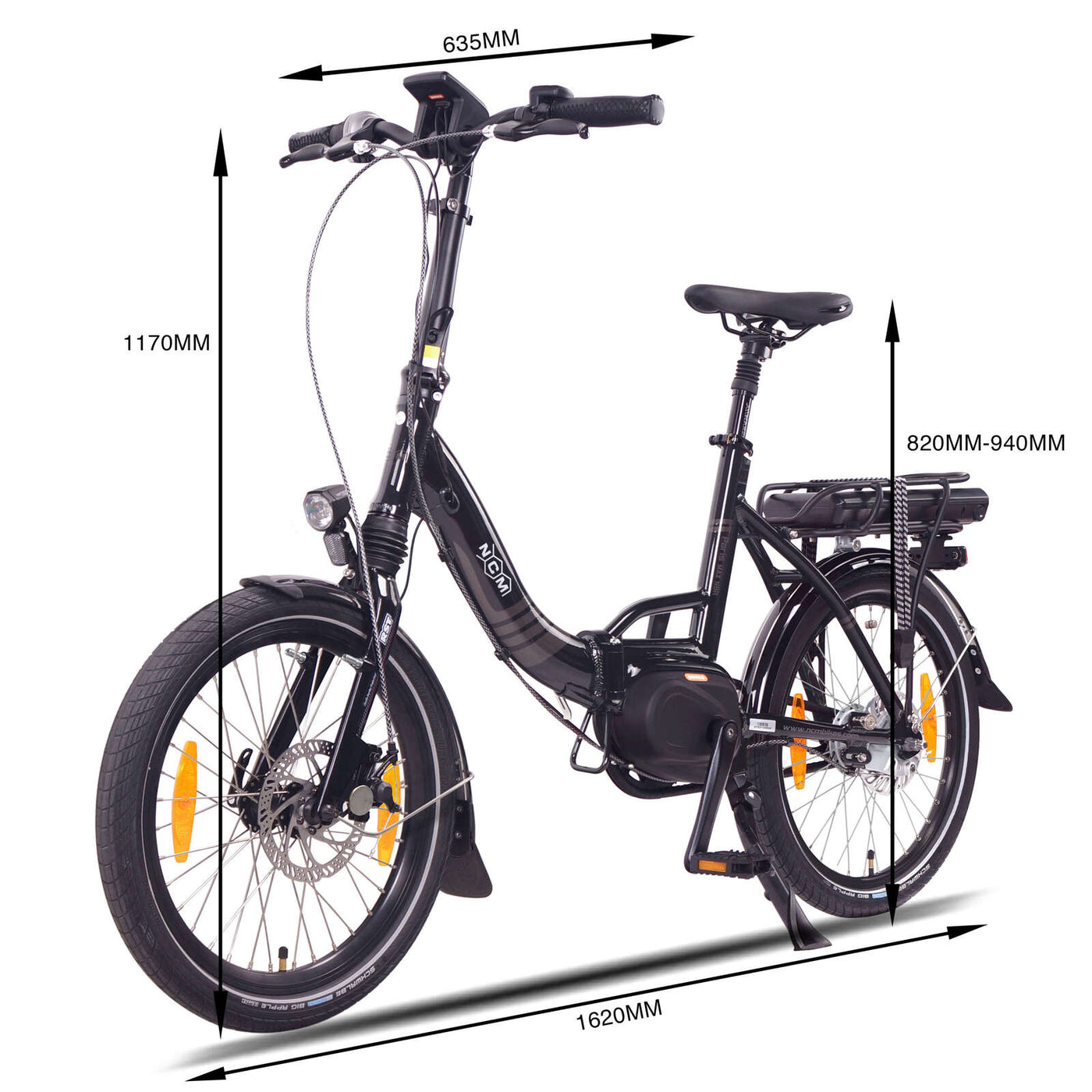 NCM Paris Max Folding Electric Bike 500W 36V 14Ah Battery 6 Months Free Service