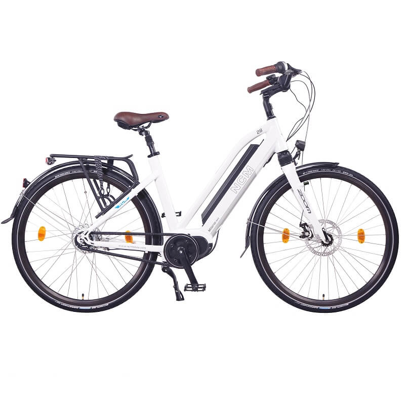 NCM Milano Max N8R Trekking E-Bike, City-Bike, 250W Motor, 36V 16Ah 576Wh Battery [White 28"]