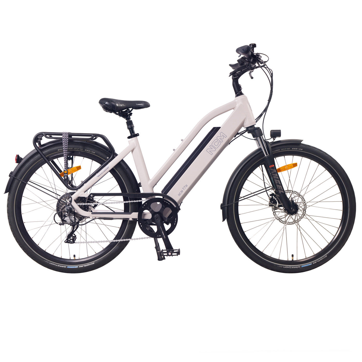 NCM T7s Step Thru Trekking E-Bike, 250W-500W, 48V 19Ah 912Wh Battery [Sand 26"]