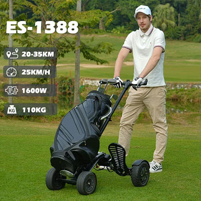 Veloz ES1388 Golf eScooter Versatile Golf Push Cart & Fastfold Trolley 3 in 1