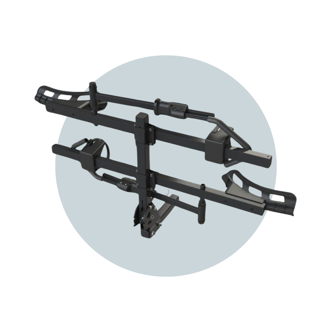 Electric Bike Double Rack Carrier for Car Easy loading, Adjustable base for tires