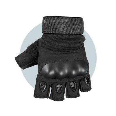 Gloves Finglerless Easy-Ride Color Black Knuckle Protection