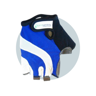 Gloves, Pro-series, Amara palm w/GEL inserts, XS, BLUE/white