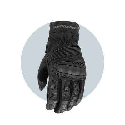 Gloves Roadster Vented Leather Glove Black Knuckle Protection