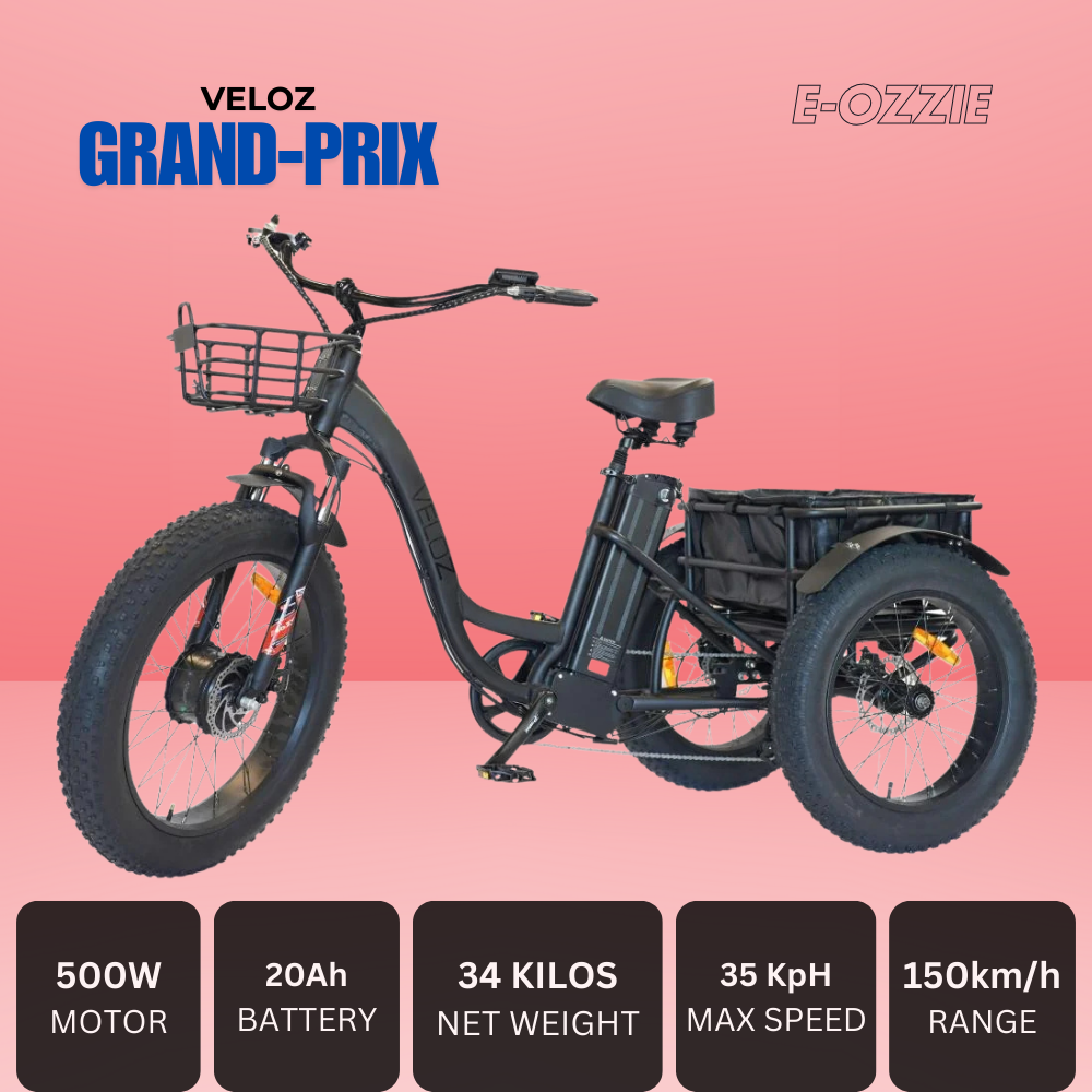 Veloz Grand-Prix Electric Trike Bike 500-750W Motor 120 Km Autonomy 20
