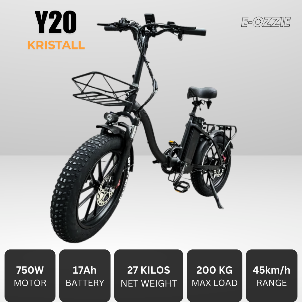 KRISTALL Y20 ELECTRIC BIKE  Phone Holder + Free Phone Holder + Bag  6 Months Free Service