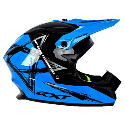Warrior II Off Road Full Face Helmet Electric Scooters and eBikes BLUE