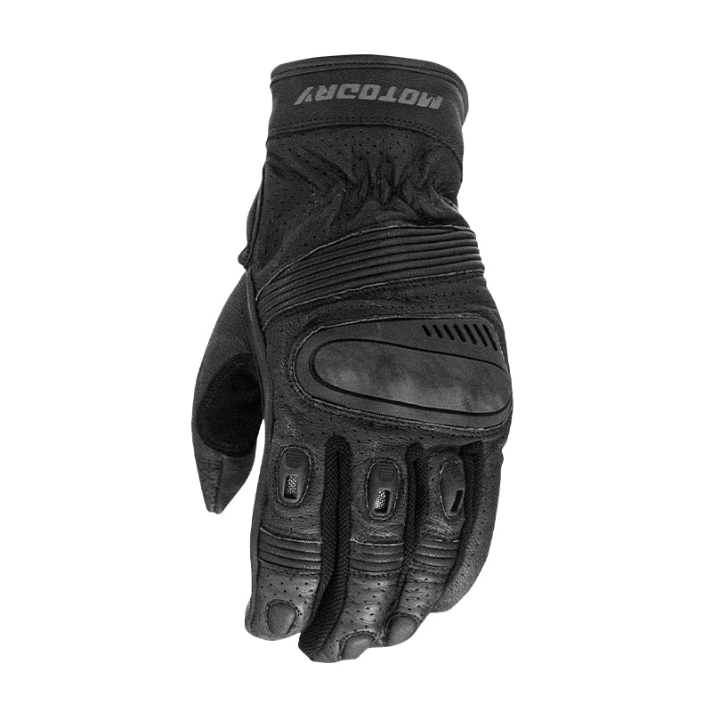 Gloves Roadster Vented Leather Glove Black Knuckle Protection