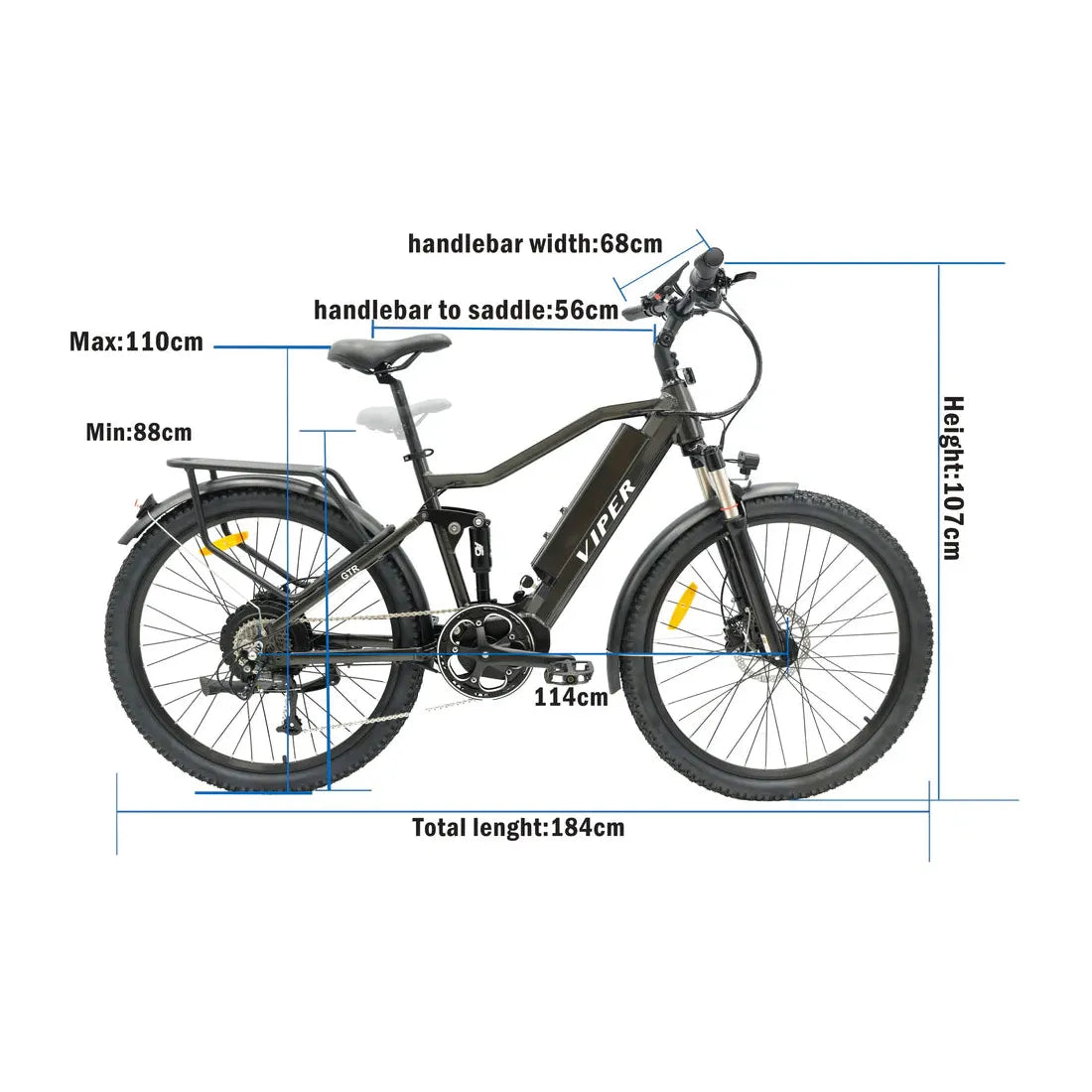 Viper GTR 2024 Electric Bike 17ah Samsung Battery 750w BAFANG Motor 6 Months Free Service