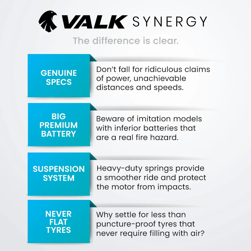 VALK Synergy 5 Electric Scooter 400W 7.5 Ah Battery Suspension 6 Months Free Service