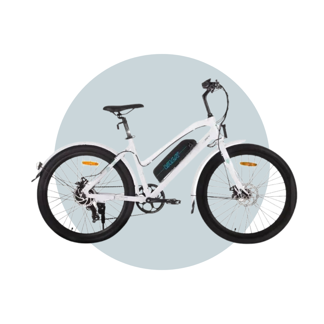 VALK Vista 26" 36V 250W Ladies Step-Through Electric Bike - White