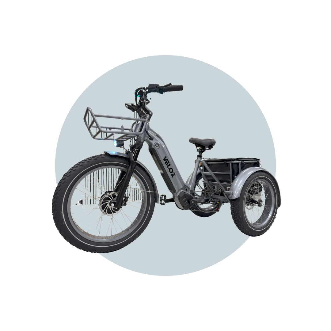 Veloz VOLTZILA Electric Trike Bike 500-750W Motor 150 Km Autonomy 20Ah Samsung Battery 200+ Kilos weight load 6 Months Free Service