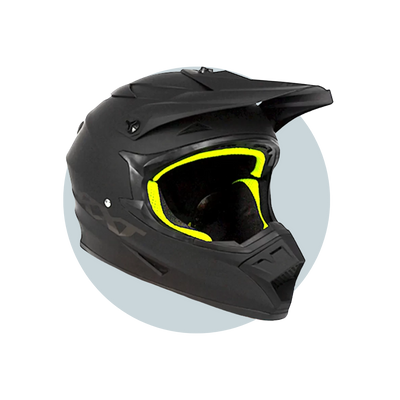 Warrior II Off Road Full Face Helmet Electric Scooters and eBikes BLACK