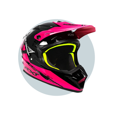 Warrior II Off Road Full Face Helmet Electric Scooters and eBikes BLACK PINK