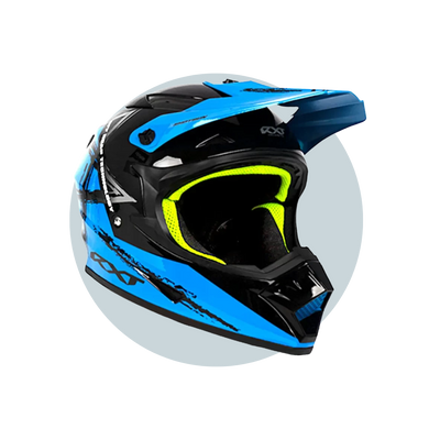 Warrior II Off Road Full Face Helmet Electric Scooters and eBikes BLUE