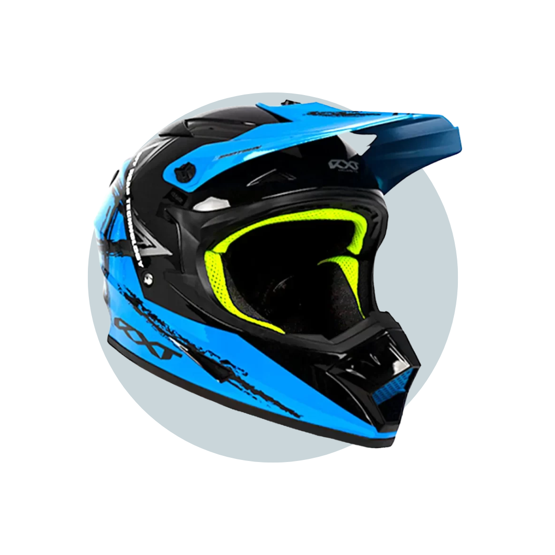 Warrior II Off Road Full Face Helmet Electric Scooters and eBikes BLUE