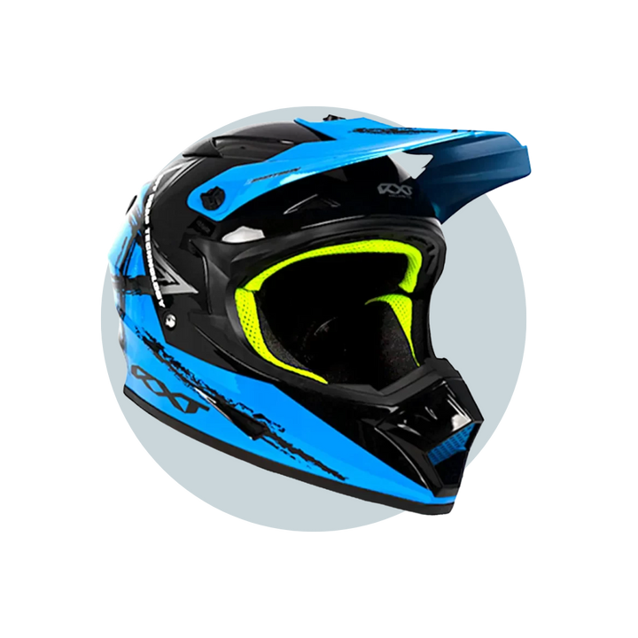 cheapest motorcycle helmets adelaide Warrior II Off‑Road Full Face Helmet Blue It is your responsibility Hjc Fg Jet Helmets Bud Light Cleveland Browns Color:Meadow Green