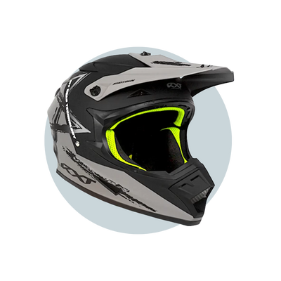 Warrior II Off Road Full Face Helmet Electric Scooters and eBikes GREY
