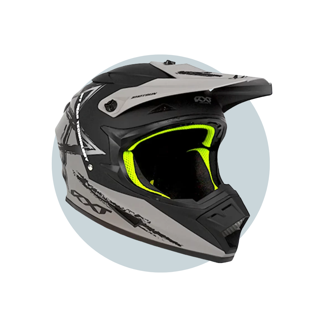 Warrior II Off Road Full Face Helmet Electric Scooters and eBikes GREY