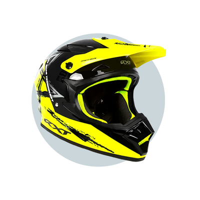 Warrior II Off Road Full Face Helmet Electric Scooters and eBikes YELLOW