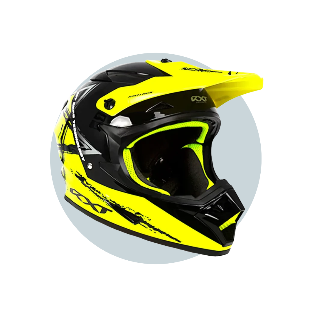Warrior II Off Road Full Face Helmet Electric Scooters and eBikes YELLOW